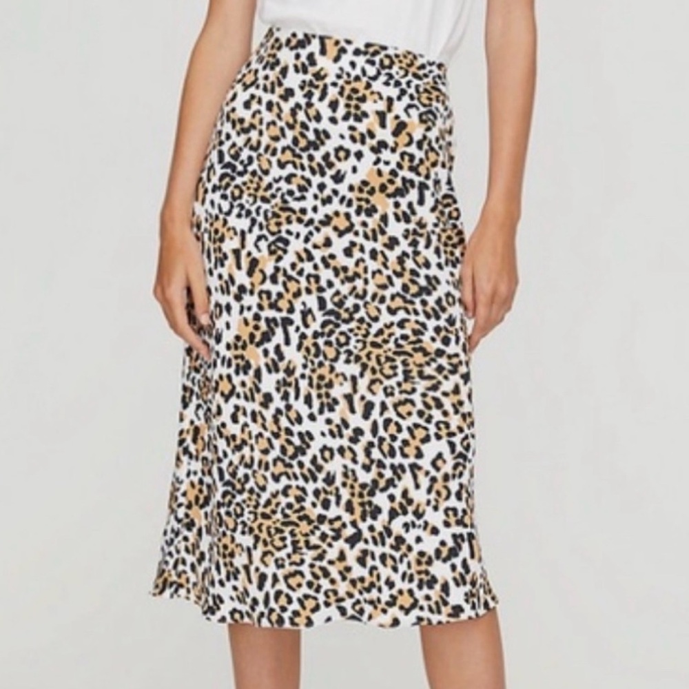 Aritzia Animal Print Midi Skirt - Black, Brown, and Cream - Picture 4 of 7
